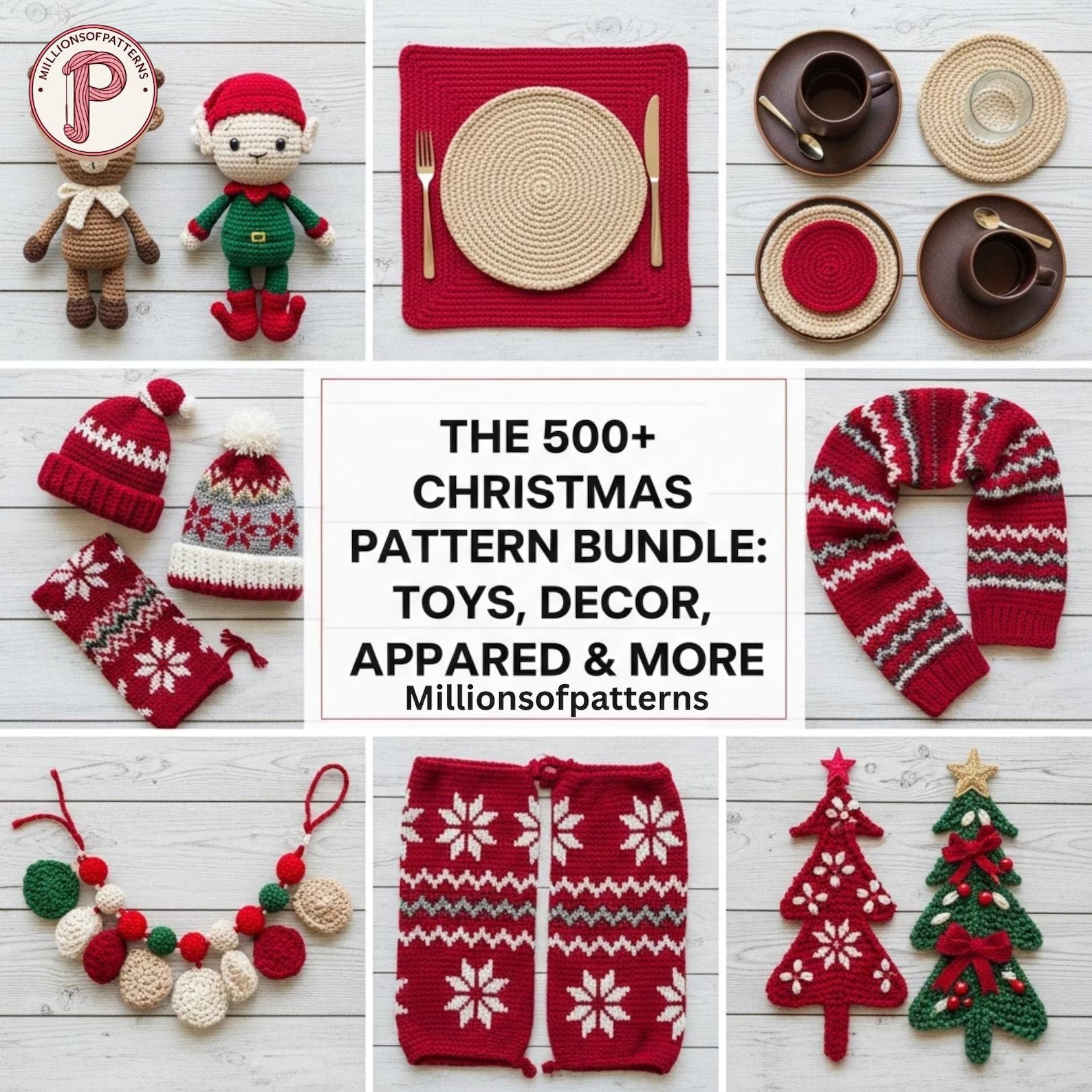 Mille et un patrons de crochet de Noël : Mega Bundle Amigurumi, Décorations, Vêtements, Sacs (Téléchargement PDF)
