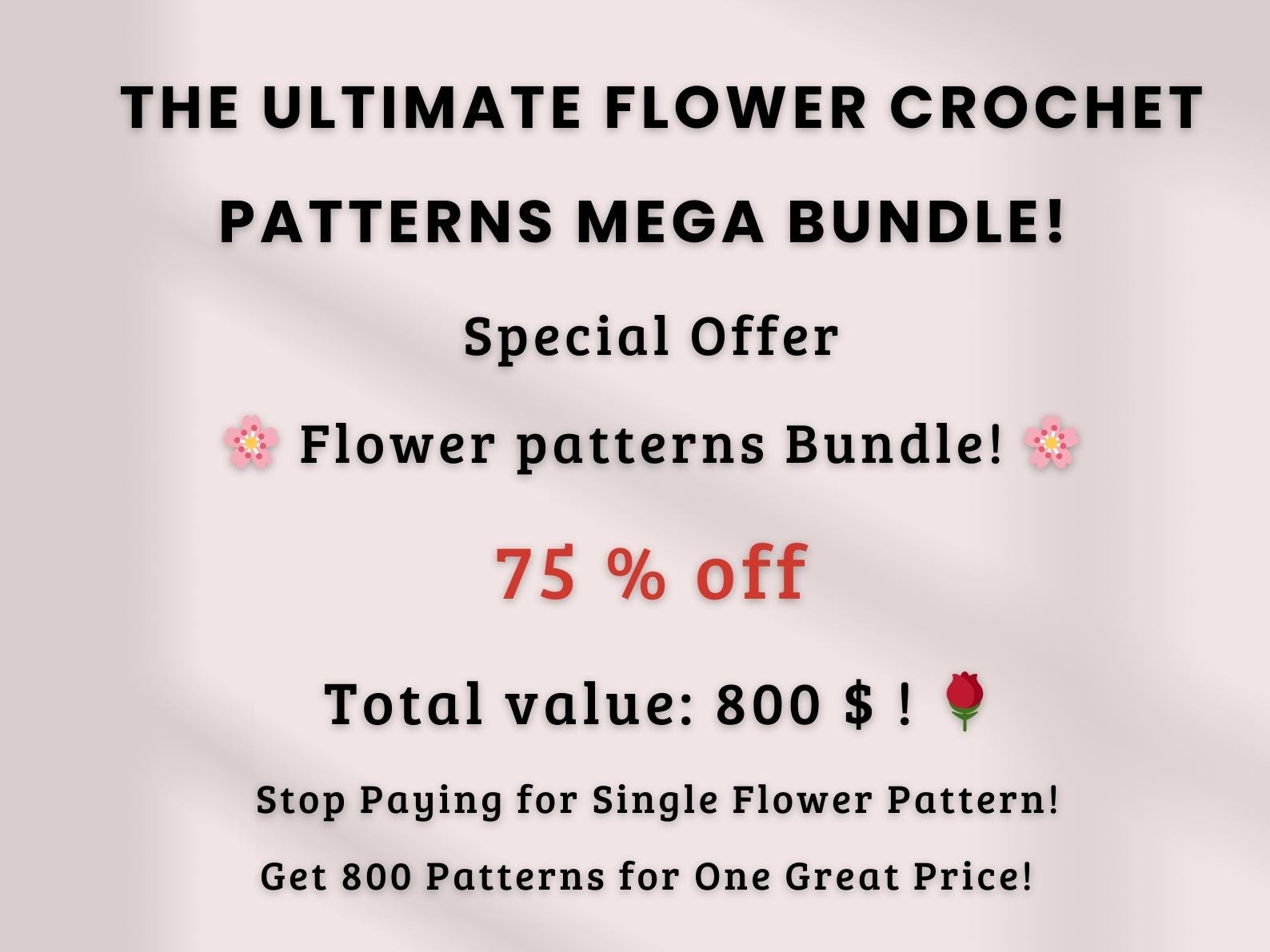 800 Flower Crochet Pattern Bundle